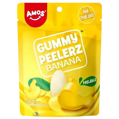 Amos Gummy Banana Peelerz 120g - 12 Count