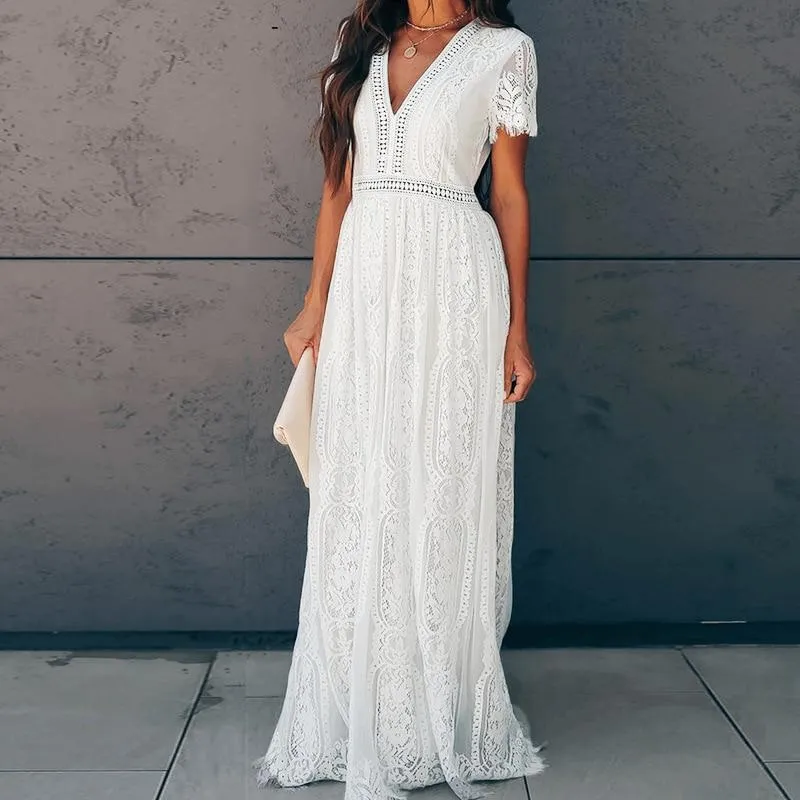 Boho Dress - White Lace