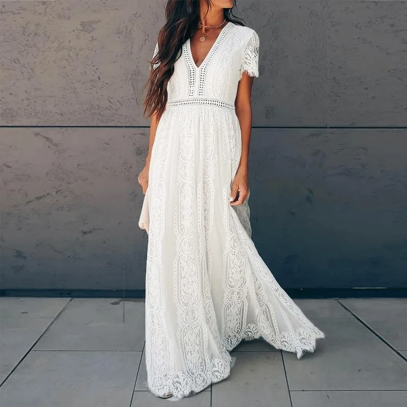 Boho Dress - White Lace