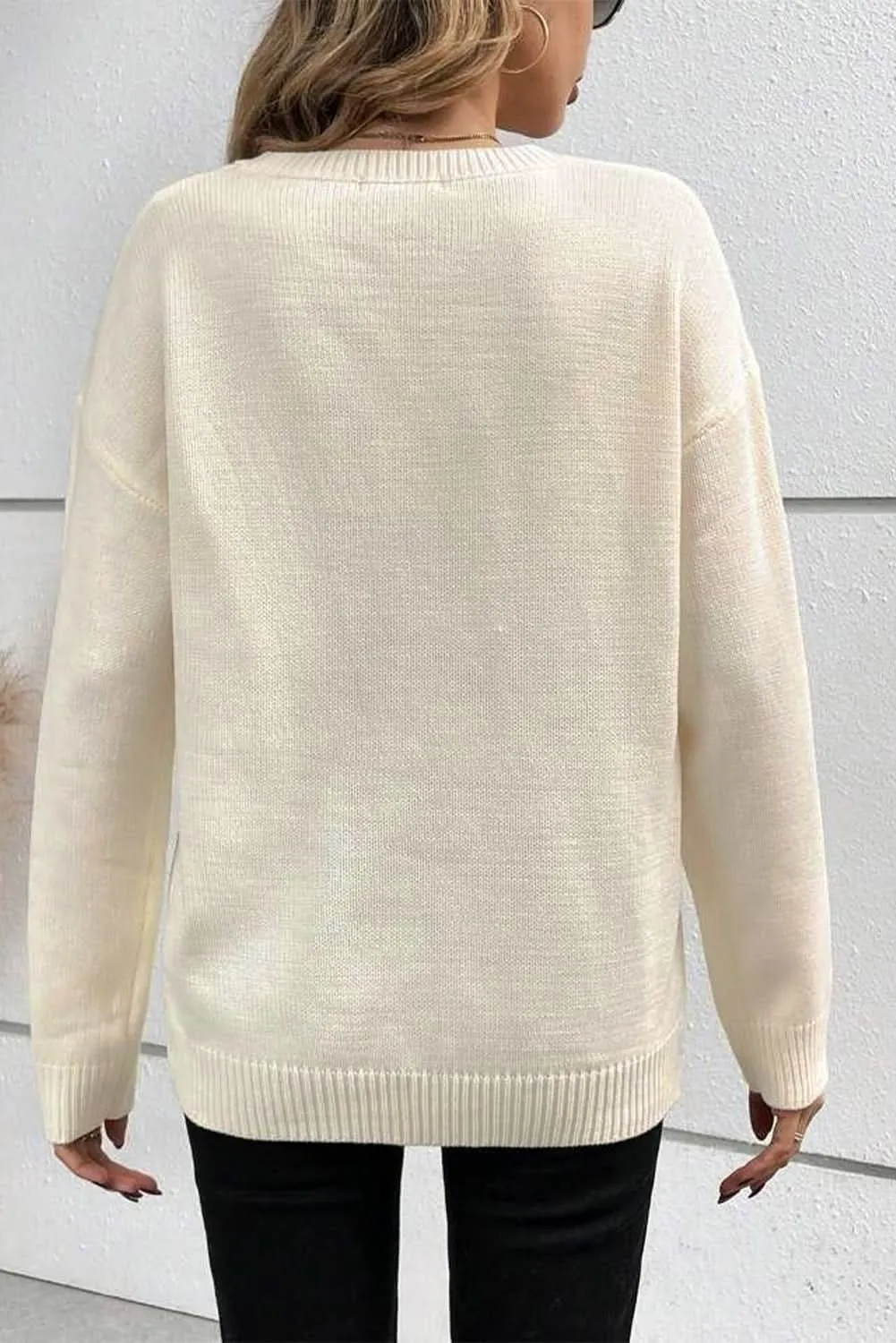 Cozy apricot "Boo" sweater
