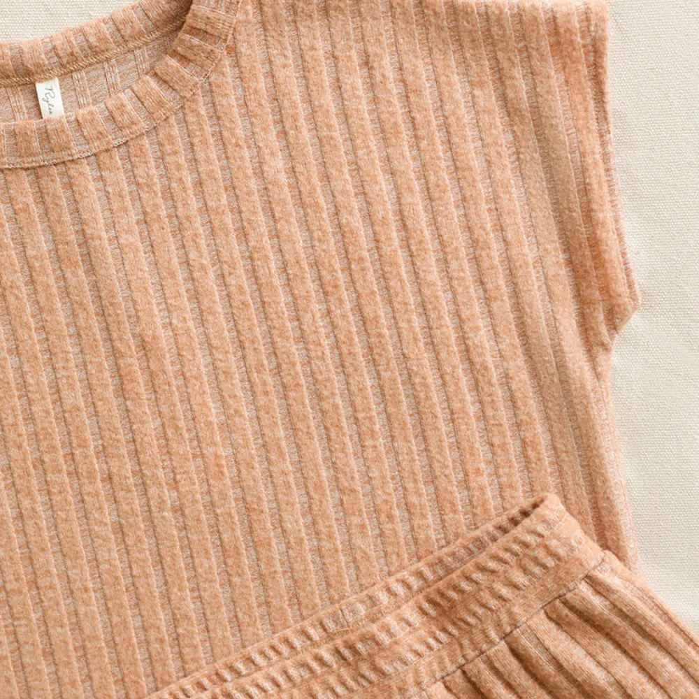 Cozy Rib Knit Set | Grapefruit