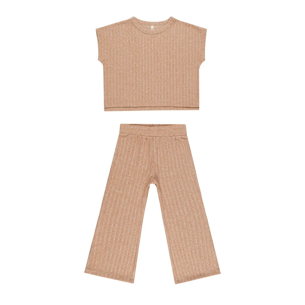 Cozy Rib Knit Set | Grapefruit