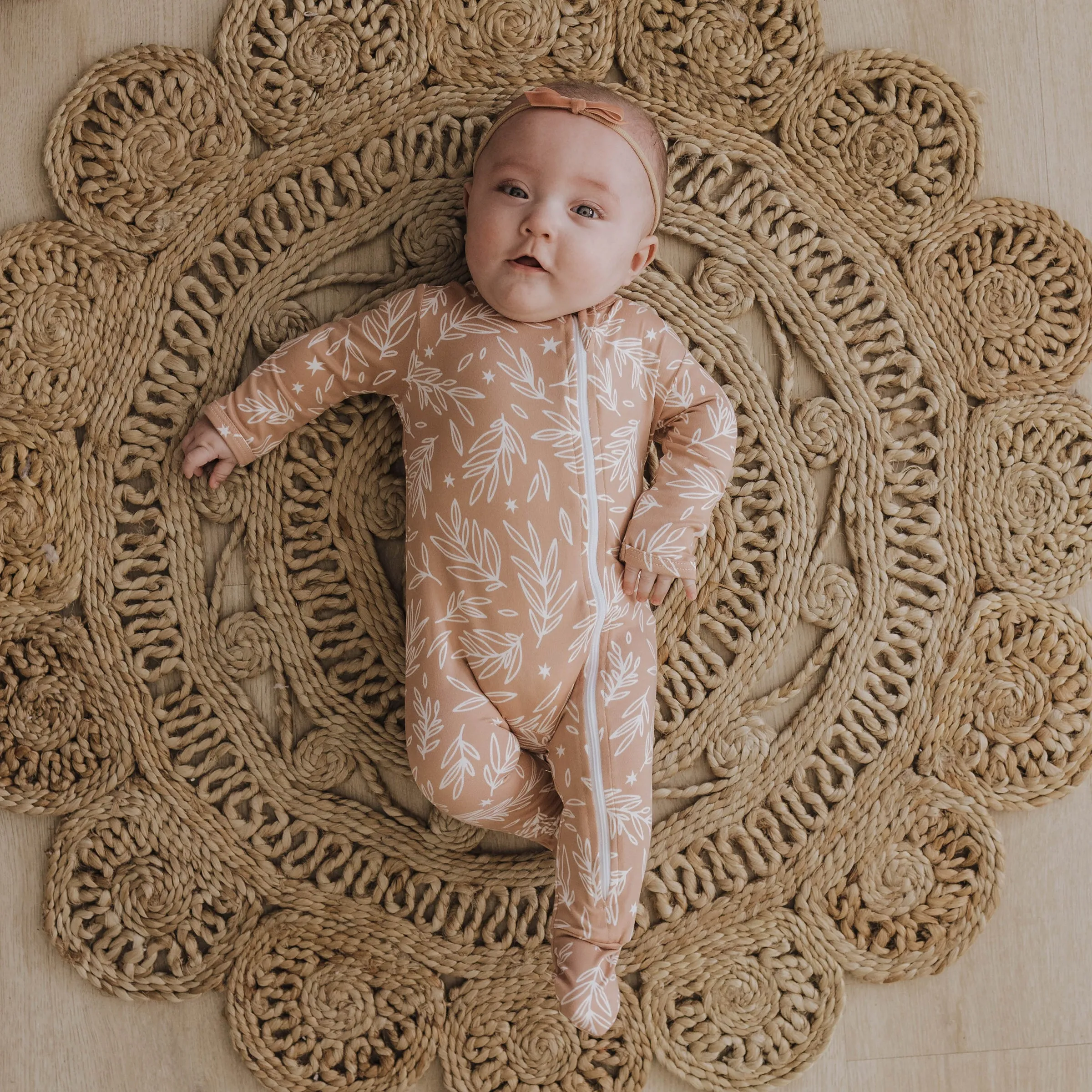 Cozy Zipper Footie Sleeper | Blooming Moon