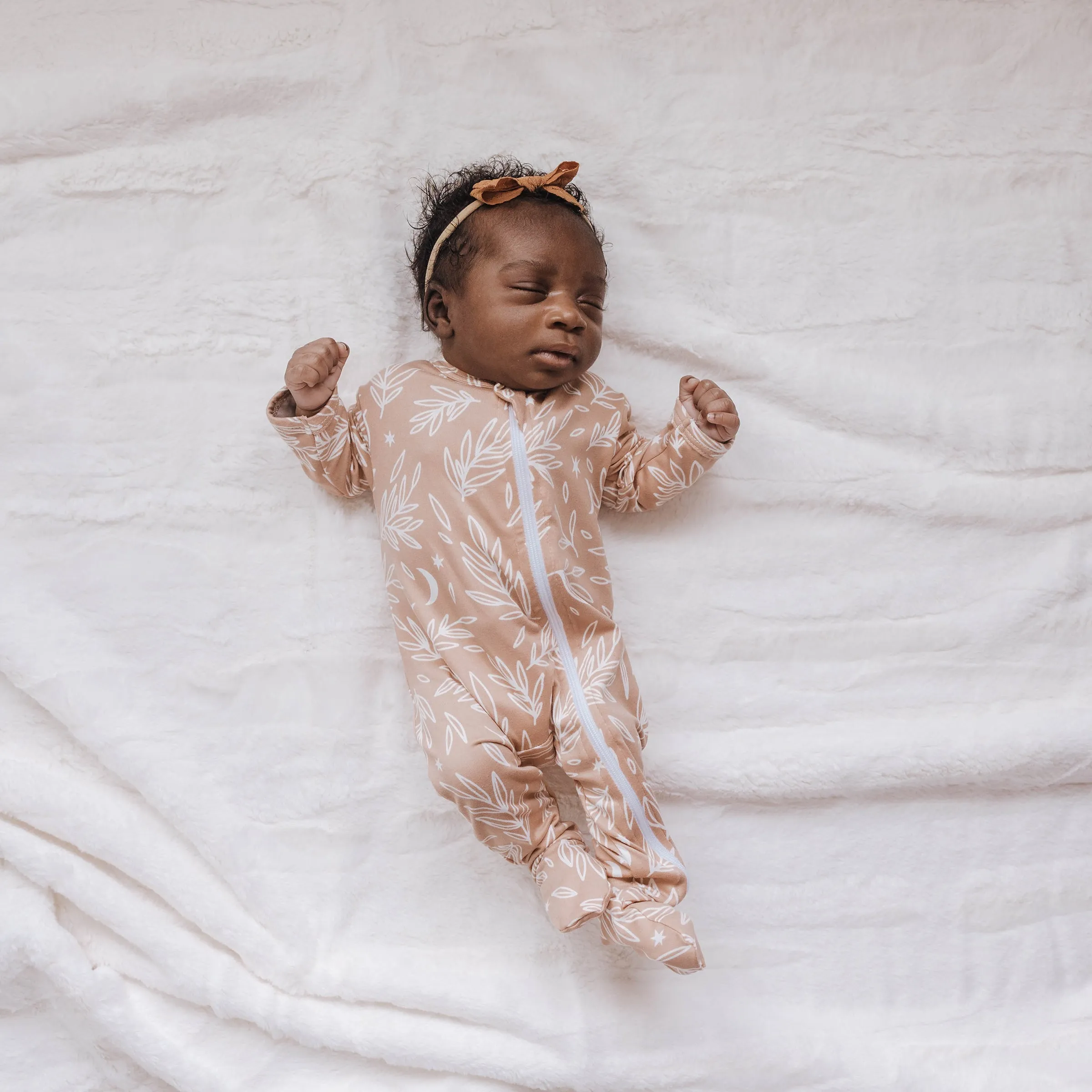 Cozy Zipper Footie Sleeper | Blooming Moon