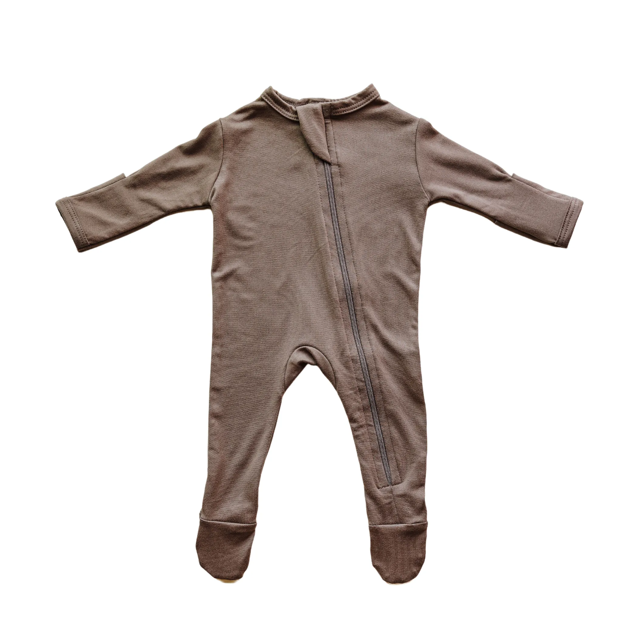 Cozy Zipper Footie Sleeper | Brown Sugar
