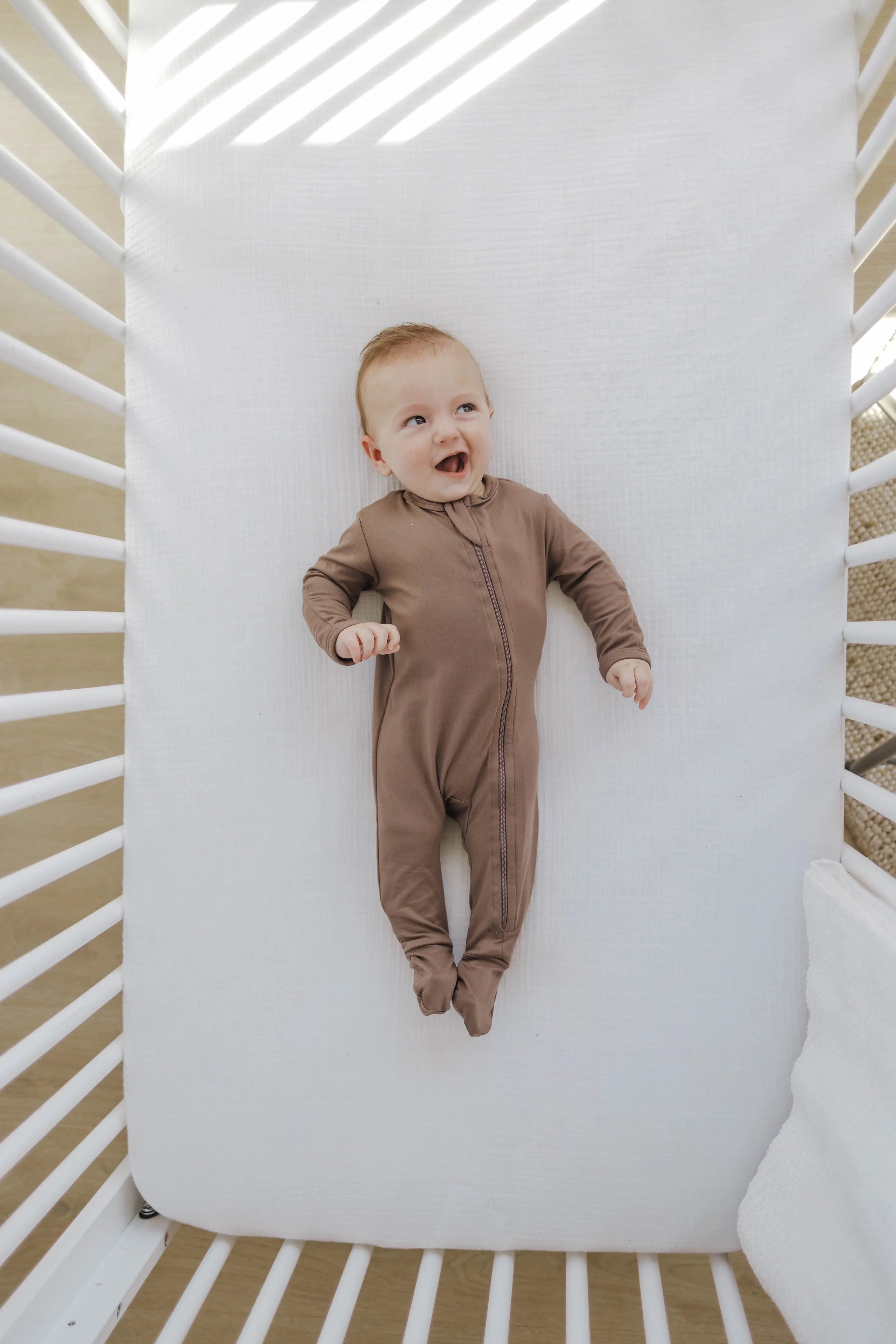 Cozy Zipper Footie Sleeper | Brown Sugar