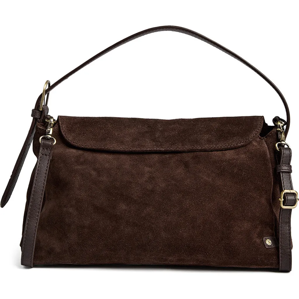 Exclusive suede crossbody bag / 16470 - Chocolate