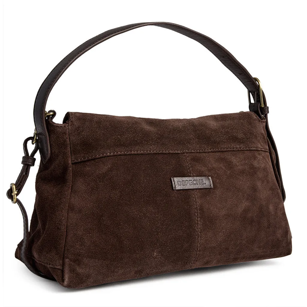Exclusive suede crossbody bag / 16470 - Chocolate