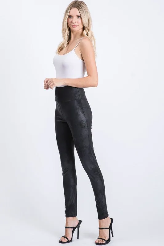 FAUX LEATHER HIGH WAIST LEGGINGS