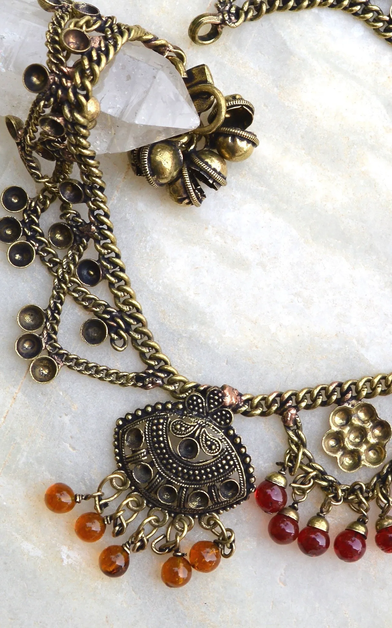 Gypsy Brass and bead Anklets