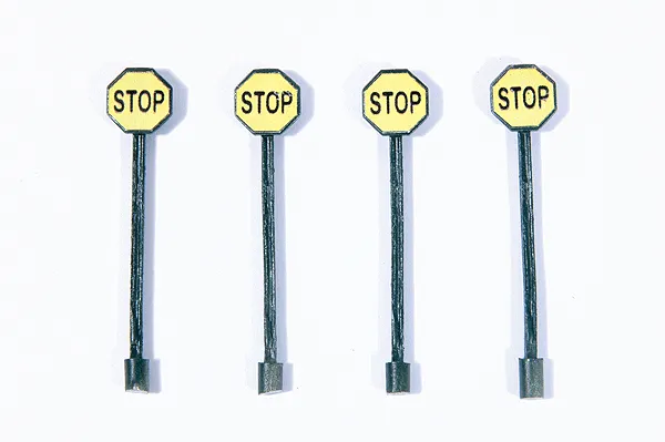 JL Innovative Design HO Pre 1958 Custom Stop Sign Yellow (4)