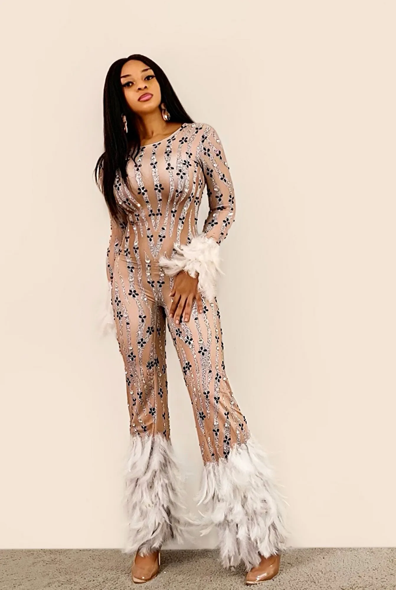 Neveah Feather Bodysuit