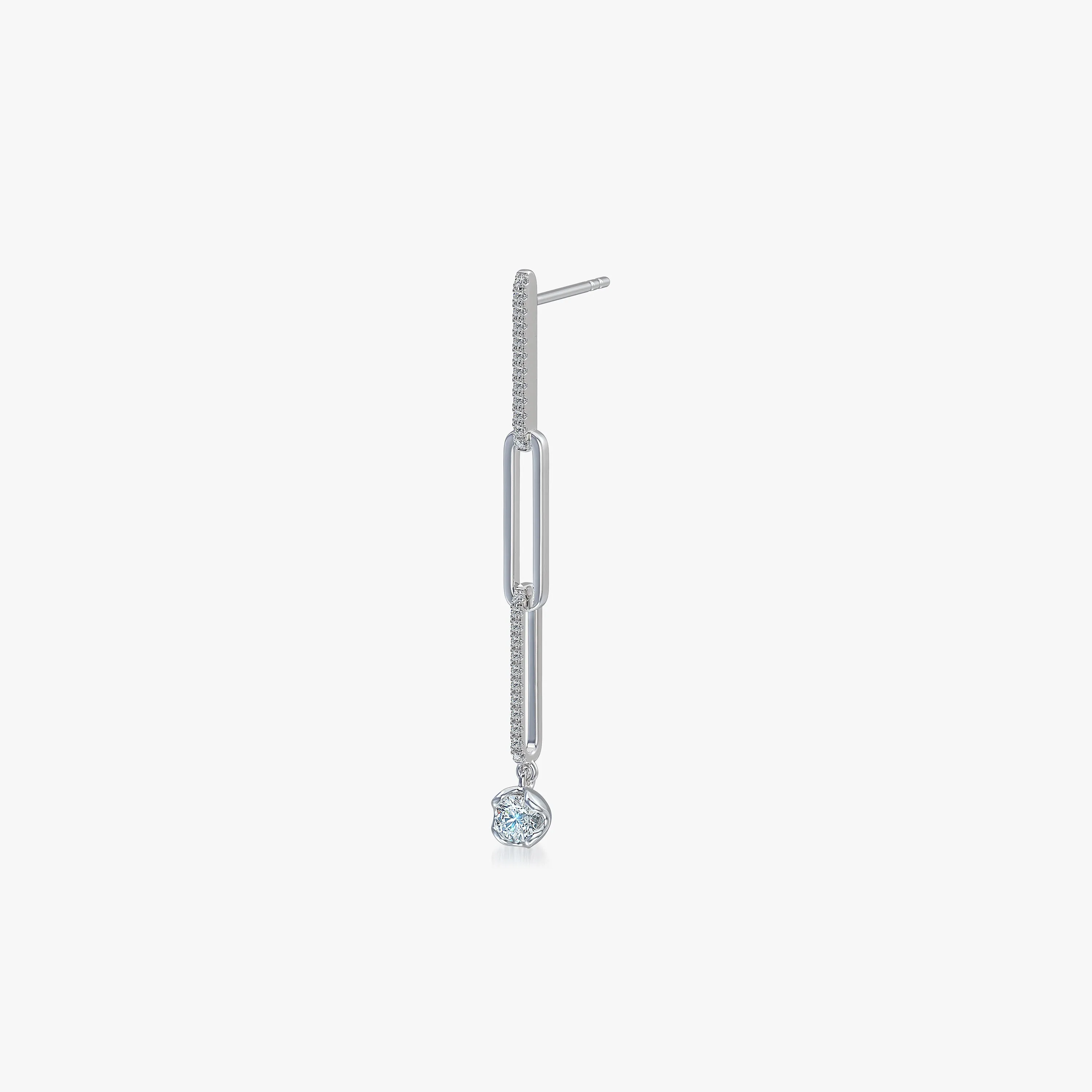 Paperclip Dangle Diamond Earrings