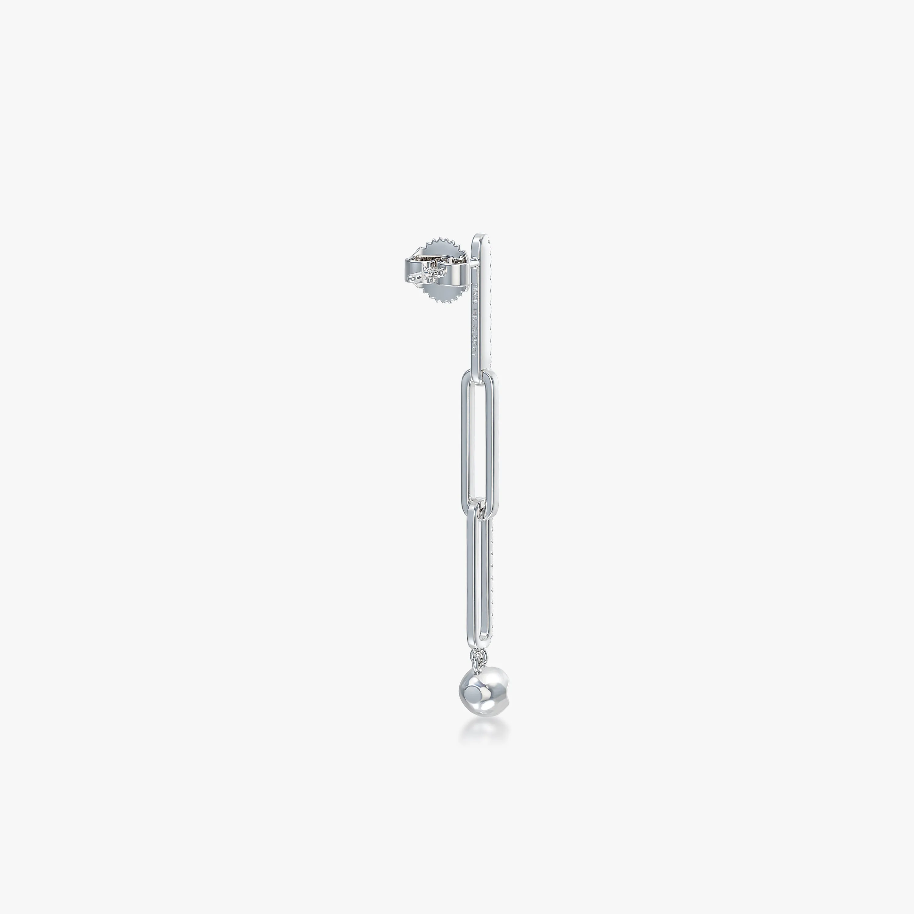 Paperclip Dangle Diamond Earrings