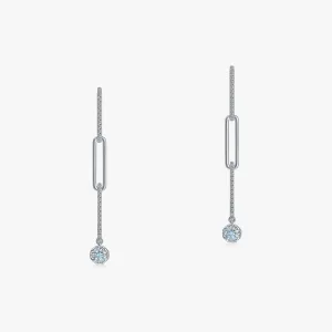 Paperclip Dangle Diamond Earrings