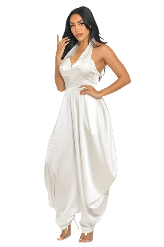 Serene- Ivory Halter Jumpsuit