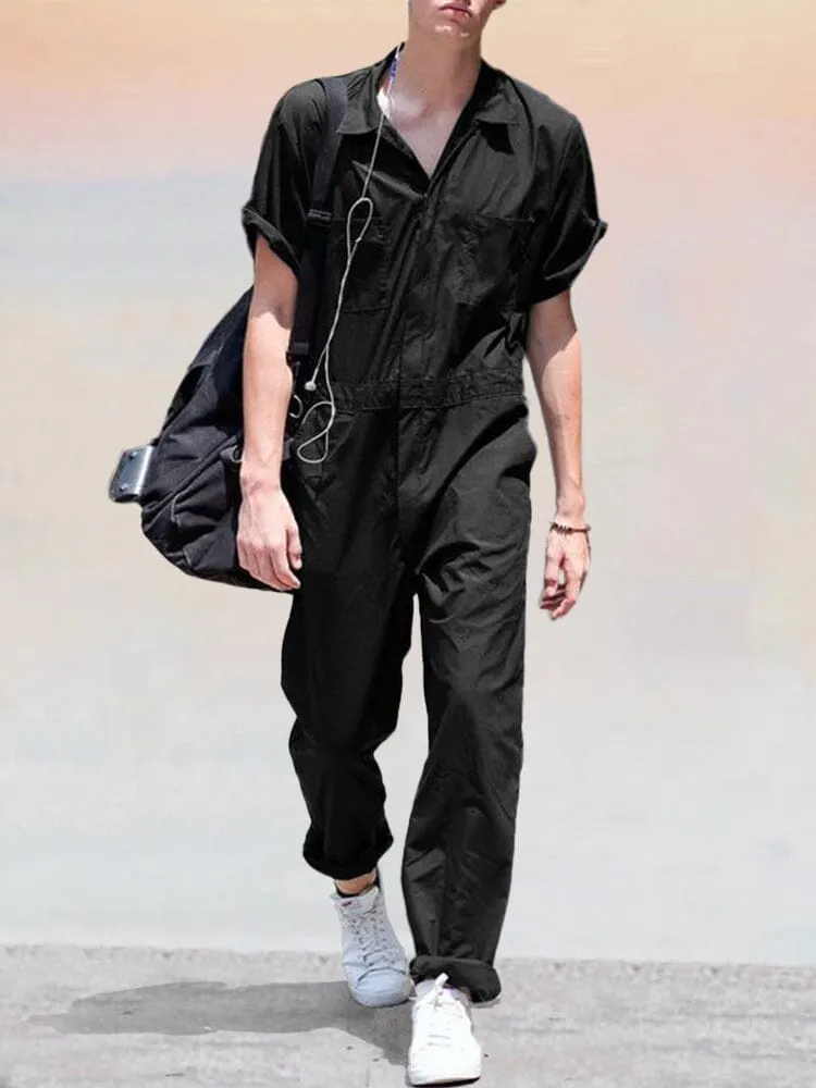 Solid Cargo Jumpsuit