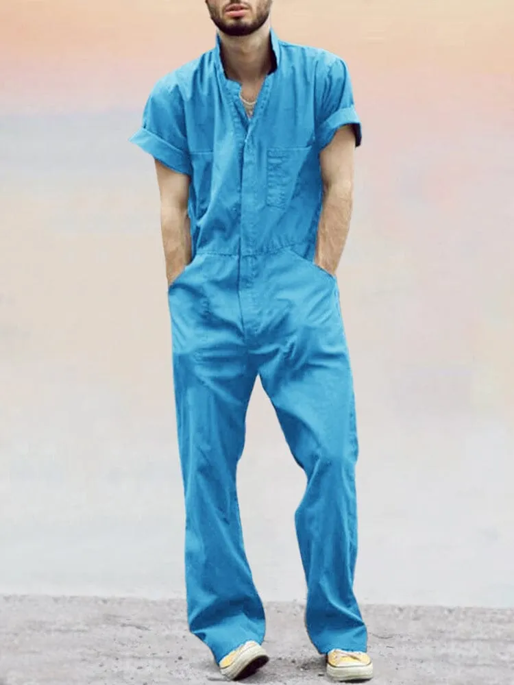 Solid Cargo Jumpsuit